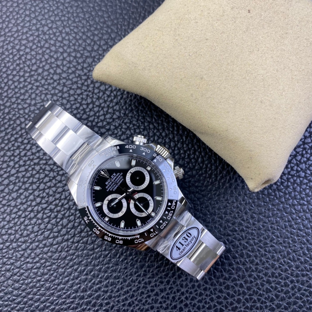 Chronograph -C-Factory -Black- Silver 904L Steel- Automatic - 40mm