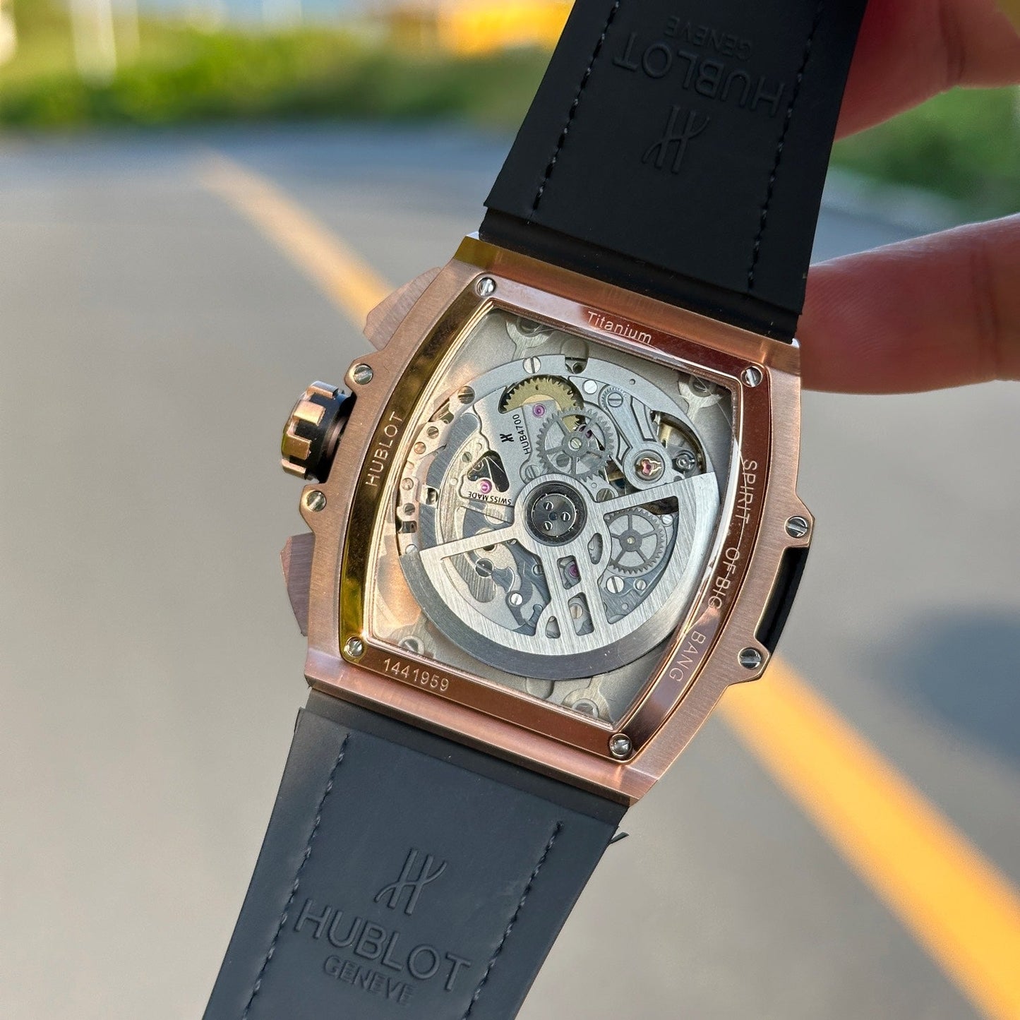 Chronograph -Rosegold Black - Brown Leather - Automatic - 45mm
