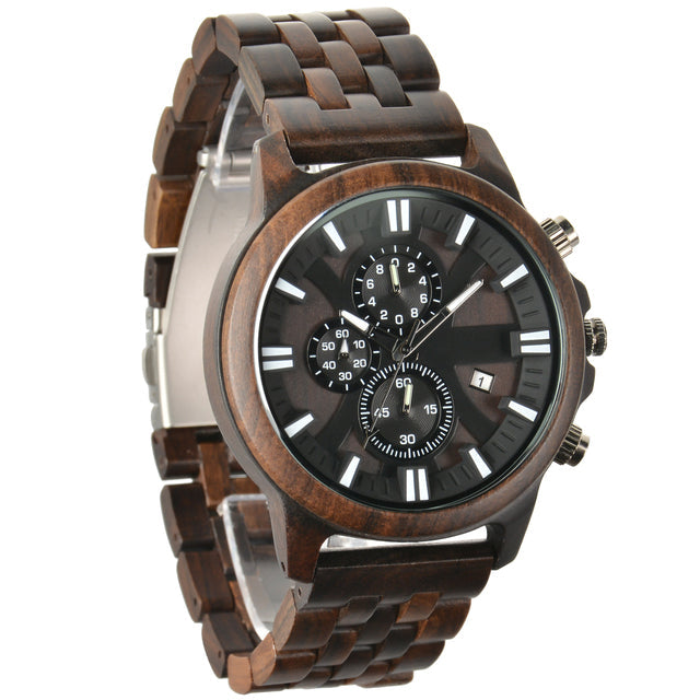 Wooden Strap Quartz Watch -41mm