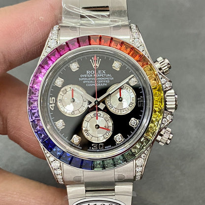 Chronograph -C-Factory -Rainbow Black- Silver 904L Steel - Automatic - 40mm